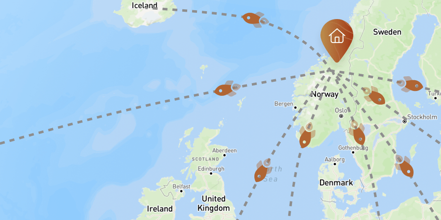 Illustration of Mapheim launching from Norway to the whole world